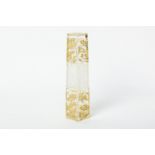 A late 19th Century, Bohemian cut and gilded glass vase in the manner of Moser, of tapered square