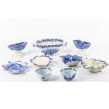 A small group of late 18th to early 19th Century blue and white pearlware items, to include two