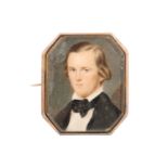 Sir William John Newton (British, 1785 -1869), portrait miniature of a gentleman, facing left,