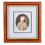 Continental School (18th/19th Century), portrait miniature of a gentleman wearing pale blue coat and