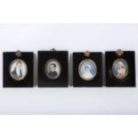 A group of eight portrait miniatures, English School (19th Century), including a portrait