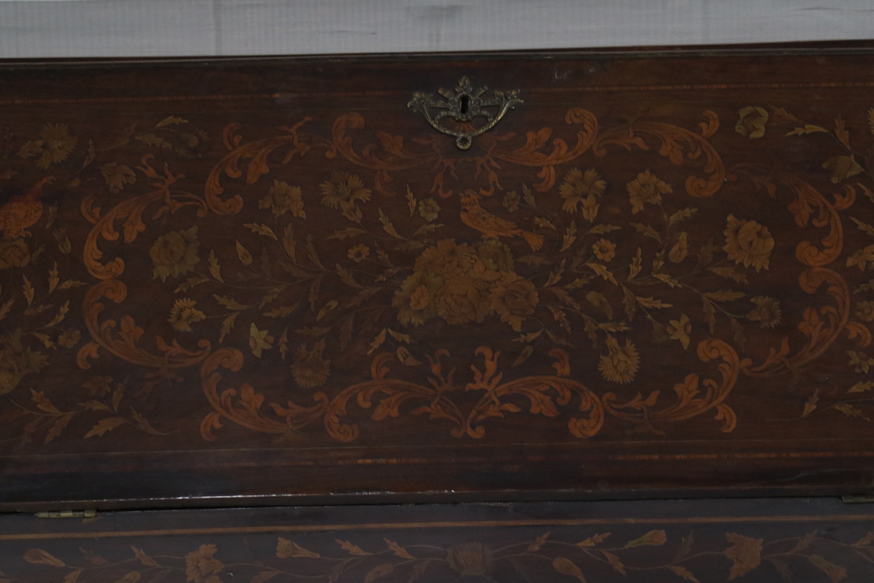 An early 19th Century Dutch walnut and floral marquetry inlaid bombe bureau, the stepped interior - Image 2 of 3