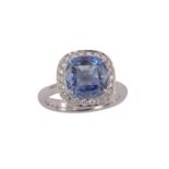 A sapphire and diamond ring