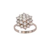 A diamond cluster ring