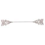 An Art Deco diamond jabot pin, circa 1925