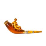 MEERSCHAUM 'LADY' PIPE WITH AMBER STEM.  The bowl