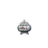 A CHINESE FAMILLE ROSE ENAMELLED UNDERGLAZE-BLUE W