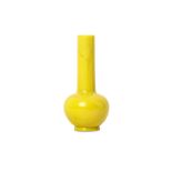 A CHINESE YELLOW GLASS BOTTLE VASE. Qing Dynasty,