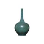 A CHINESE ROBIN'S-EGG GLAZED PEAR-SHAPED VASE. Qin
