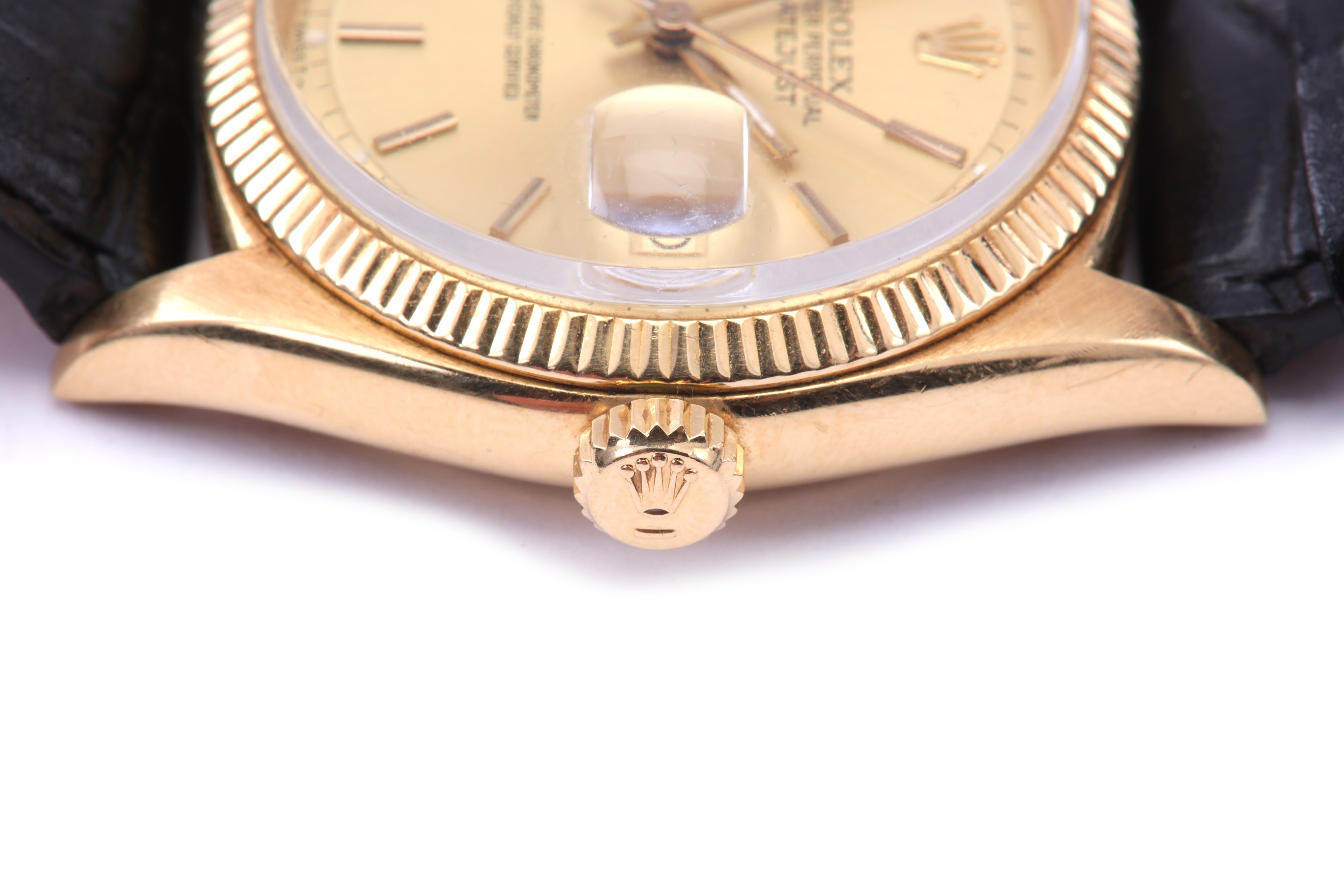 ROLEX. A GENTS 18K YELLOW GOLD AUTOMATIC WRISTWATCH. Model: Datejust Date: 1957. Case reference - Bild 4 aus 8