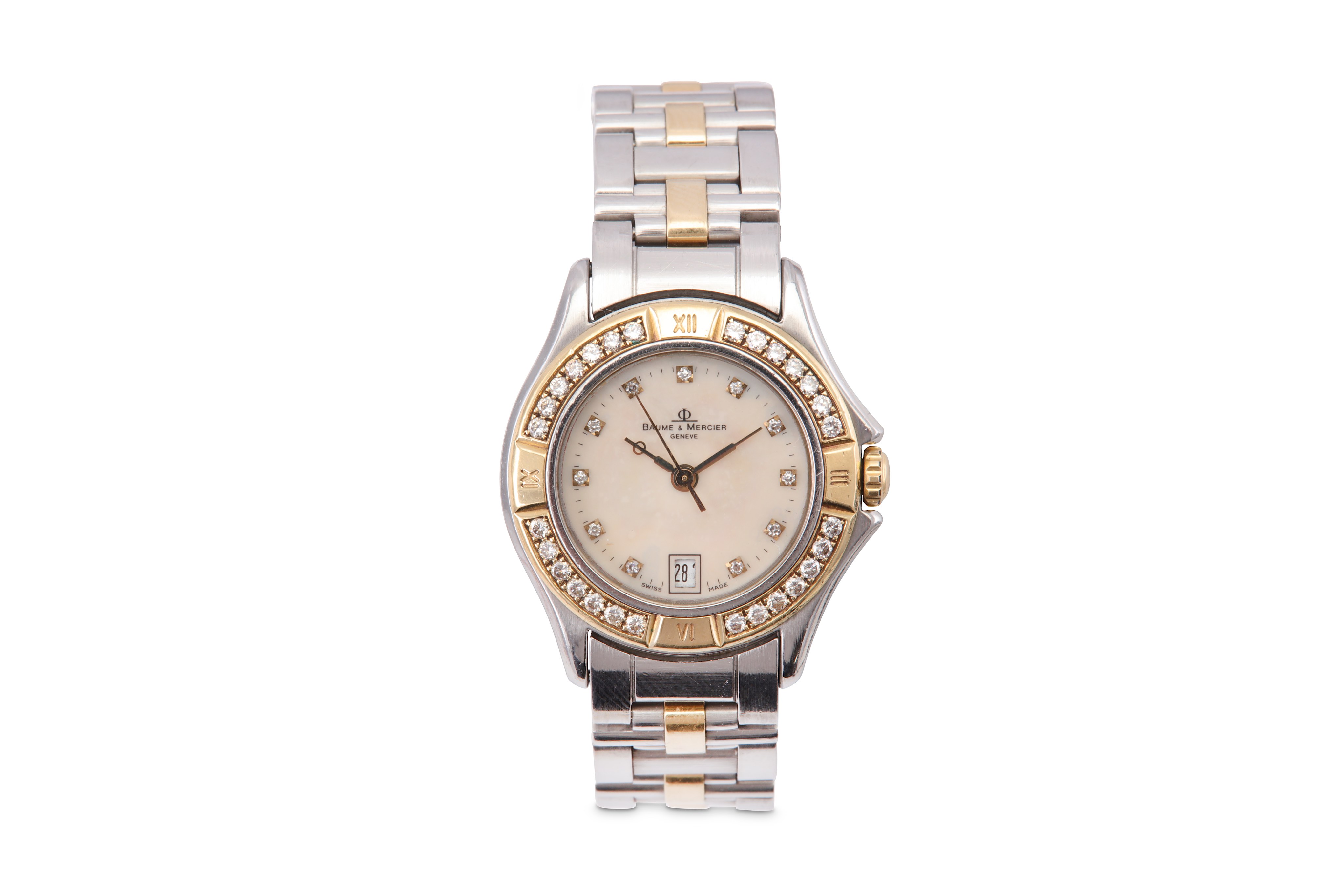 BAUME & MERCIER. A LADIES STAINLESS STEEL QUARTZ BRACELET WATCH. Model: Malibu. Movement: Quartz