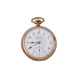 HAMILTON. A GOLD FILLED POCKET WATCH. Date: c.1913. Serial number: 1047857. Movement: Signed,