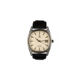 Omega. A stainless steel quartz calendar wristwatch. Model: Seamaster. Reference: 196.0150. Date: