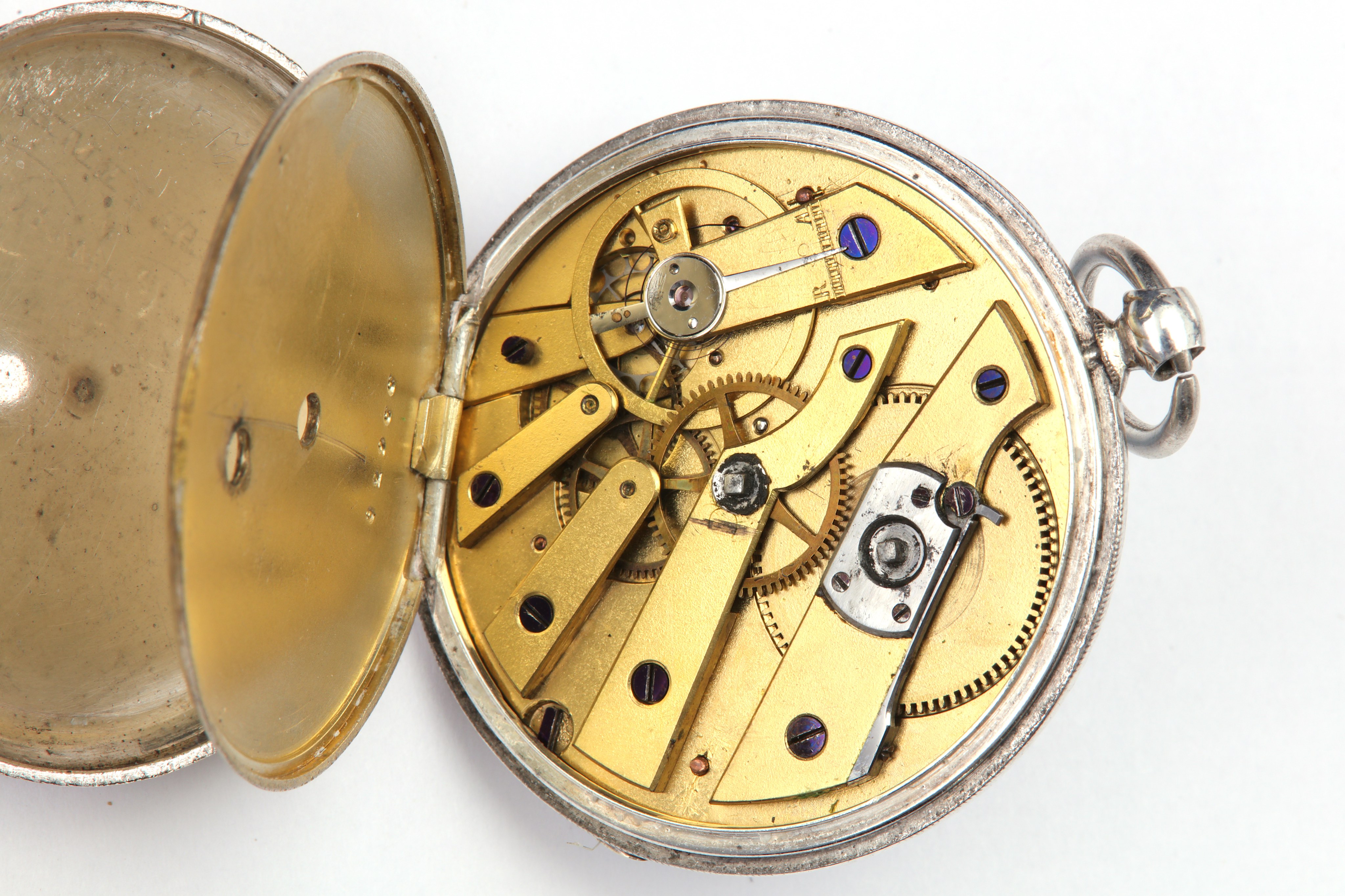 LEPINE. A BULLSEYE SILVER POCKET WATCH. Case serial number: 82966. Movement: Manual, lever - Bild 4 aus 6