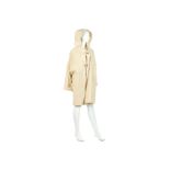 Chanel Boutique Cream Wool Coat, 1980s, dropped sleeve with gold tone toggle detail and hood, 53"/
