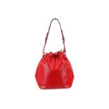 Louis Vuitton Red Epi Noe GM, c. 1995, epi leather with drawstring closure and gold tone hardware,