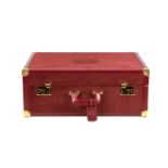 Loewe Vintage and Rare Travelling Case, 1980s, burgundy suede with leather trim and gilt hardware,