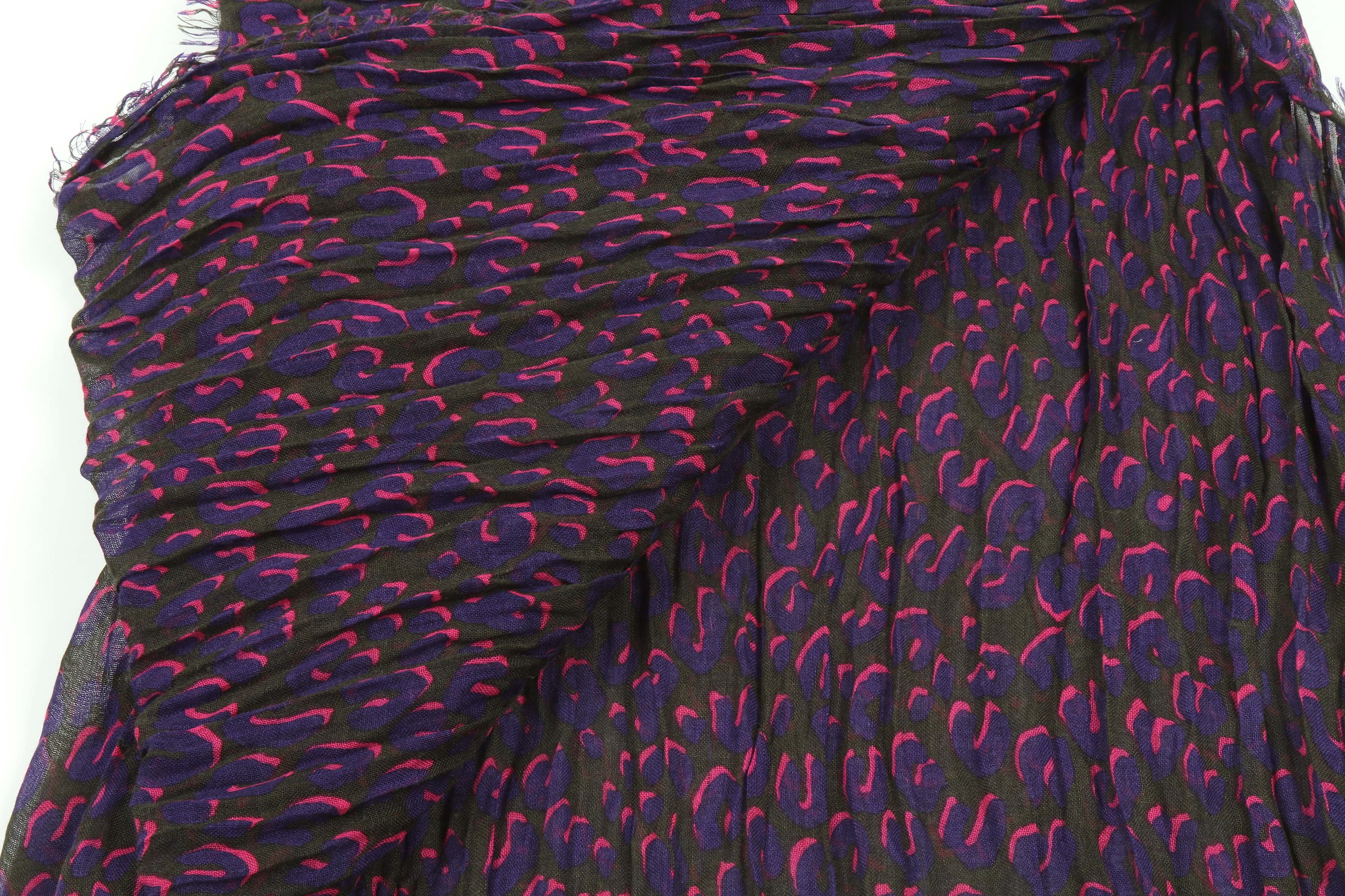 Louis Vuitton Stephen Sprouse Scarf, cashmere and silk mix with pink and purple design on black, - Image 2 of 3