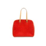 Louis Vuitton Red Vernis Sutton Bag, c. 1999, tan leather trim, 39cm wide, 32cm high Condition Grade