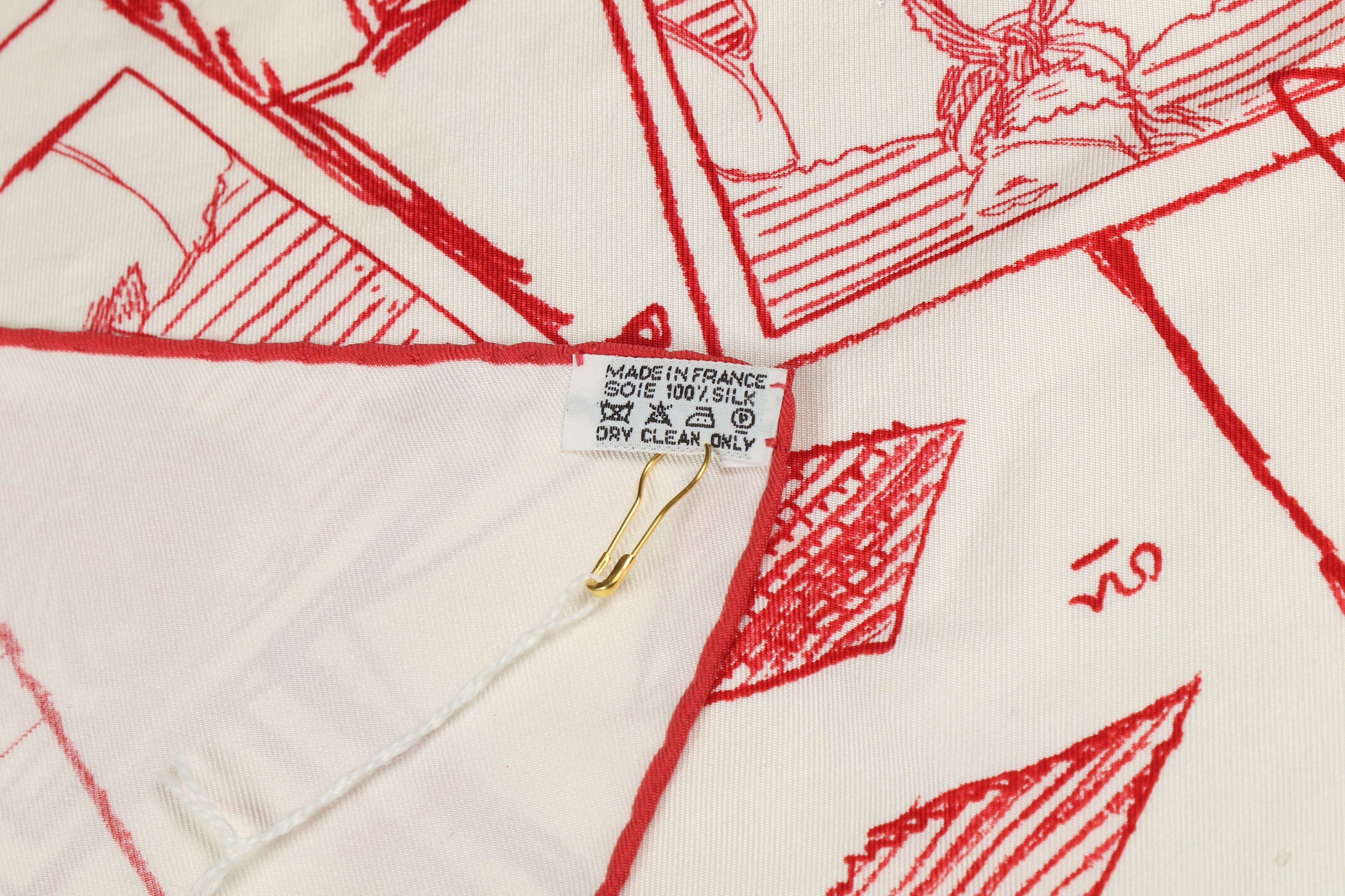 Hermes 'Instructions sur l'Art' Silk Scarf, designed in 2011 by Sophie de Seynes, white ground - Image 5 of 5