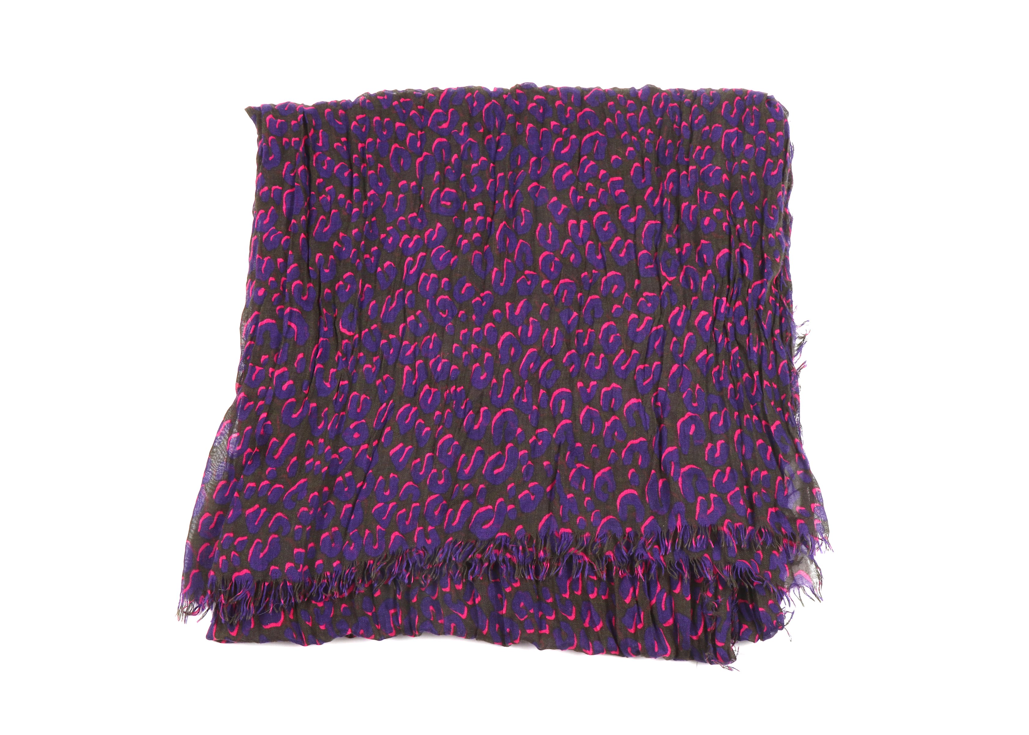 Louis Vuitton Stephen Sprouse Scarf, cashmere and silk mix with pink and purple design on black,
