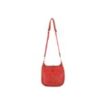 Hermes Red Clemence Evelyn III Bag, date stamp faint, adjustable canvas strap and external back