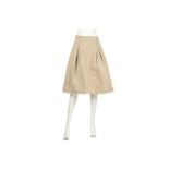 Dolce and Gabbana Taupe Lace and Net Skirt, calf length with box pleats, 20"/52cm hips, 66cm long