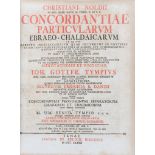 [Estienne (Henri)] Concordantiae Graecolatinae Testamenti Novi, woodcut title vignette, initials
