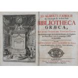 Fabricius (Johann Albert) Bibliothecae Graecae, 14 vol., title in red and black, engraved