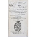 Diodorus (Siculus) & Rhodoman (Lorenz, editor) Bibliothecae historicae libri XV, de XL, 2 vol. in