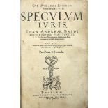 Law.- Durandus (Guilelmus) & others Speculus iuris, 2 vol., the second in 2 parts with separate