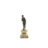 A 17TH CENTURY VENETIAN BRONZE STATUETTE OF JUPITER the bearded figure depicted nude except for a