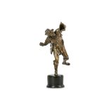 A BRONZE STATUETTE OF A FOWLER, PROBABLY GERMAN FIRST HALF OF THE 17TH CENTURY, AFTER A MODEL BY