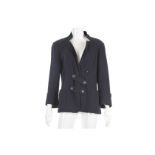 Chanel Navy Cotton Jacket, 2010s, double breasted