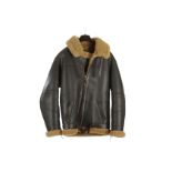 Men's Sheepskin Aviation Leather Jacket, vintage b