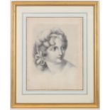 A pair of early 19th century stone lithographs, portraits of ladies, Pub. John Thompson, London