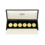 A set of six 22ct gold medallions 'Prime Ministers of Great Britain'