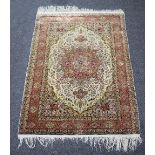 A Qum silk rug,