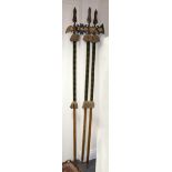 A set of three velvet covered halberds,