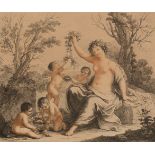 Francesco Bartolozzi after Guercino/Cherubs and Putti making Wreaths/engraving,