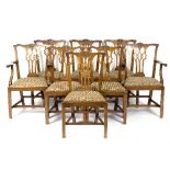 A set of eight George III style dining chairs,