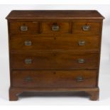 A late Georgian mahogany chest of three short over three long drawers, on bracket feet, 112.