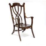 A Thonet bentwood open armchair,