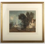 Early 19th Century English School/Village Scene/dated 1824 and indistinctly signed/watercolour,