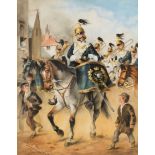 Cecilia Mitford/The Band of the 17th Lancers/signed and dated 1913/watercolour, 58cm x 44.