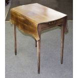 A George III mahogany Pembroke table with shaped flaps,