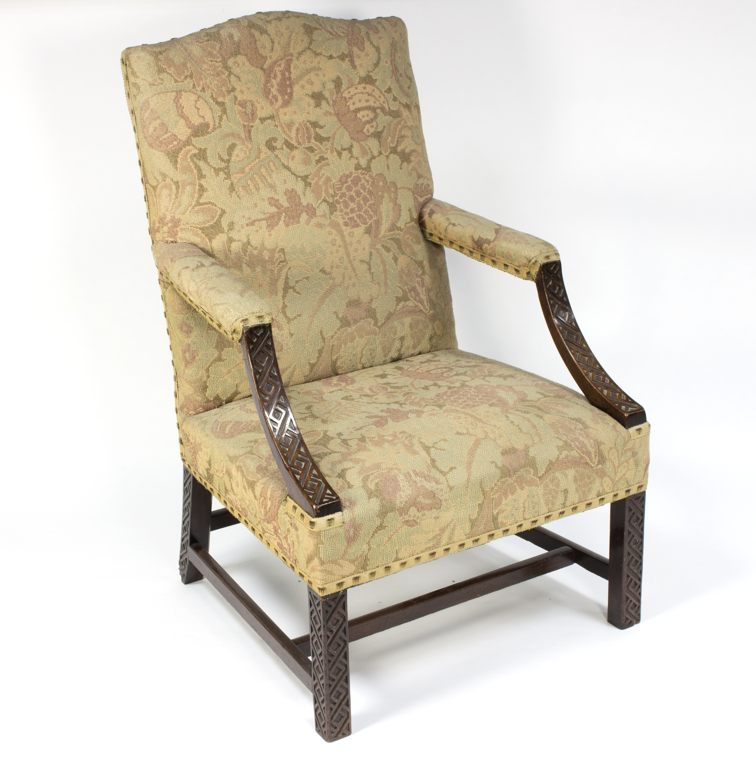 An 18th Century mahogany framed Gainsborough armchair, - Image 2 of 2