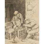 After Adriaen van Ostade/The Drinker and the Smoker/signed within plate/engraving, plate 7.