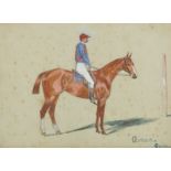 George Paice (British 1854-1925)/Avona/study of a racehorse and rider/signed,