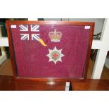 A quantity of regimental photographs of Coldstream Guards interest and a framed flag,